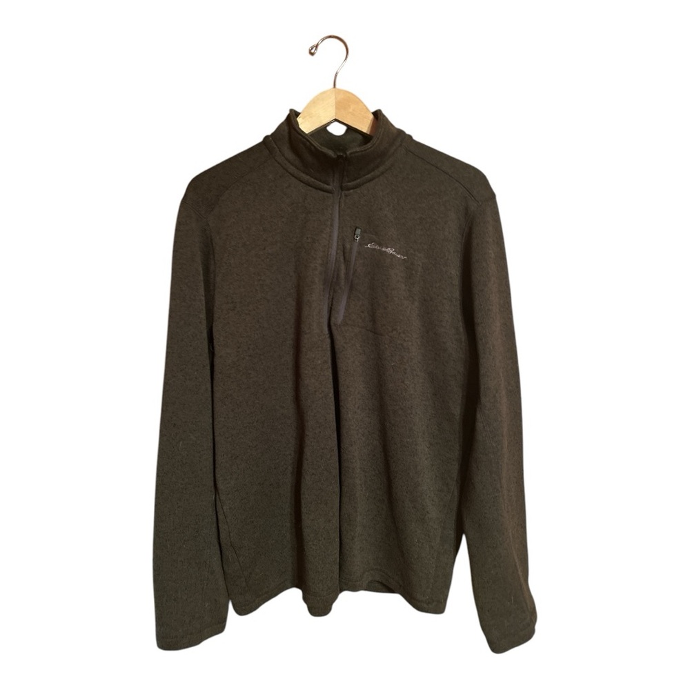 NWOT Eddie Bauer Forest Green Pullover Fleece Sweatshirt  3/4 Zip Men’s XL